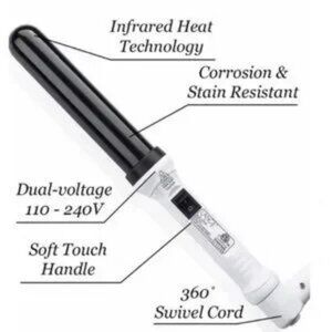 NOB L'ange Ondule 32 mm Tourmaline White Black Hair Curling Wand